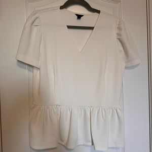 Ann Taylor white peplum blouse top